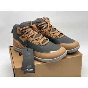 Hobibear Barefoot Minimalist Hiking Shoe Gray Tan Wide Toe Boot EUR 45 US 12